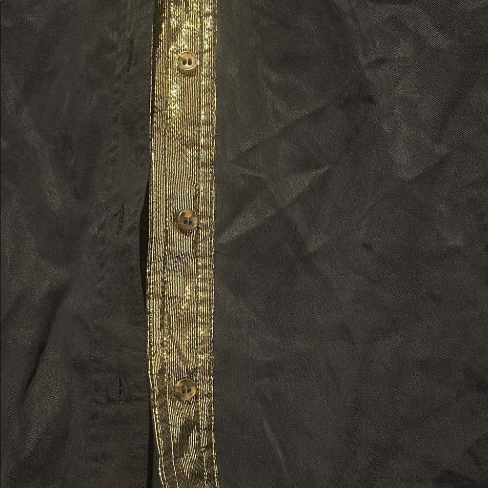 Free People Navy Shirt with Gold Accents - Picture 2 of 9